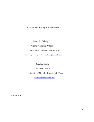 一切都与战略实施有关 James Ike Schaap* ...